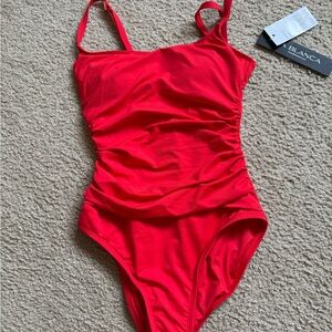 La Blanca Red One-Piece Swimsuit size 2